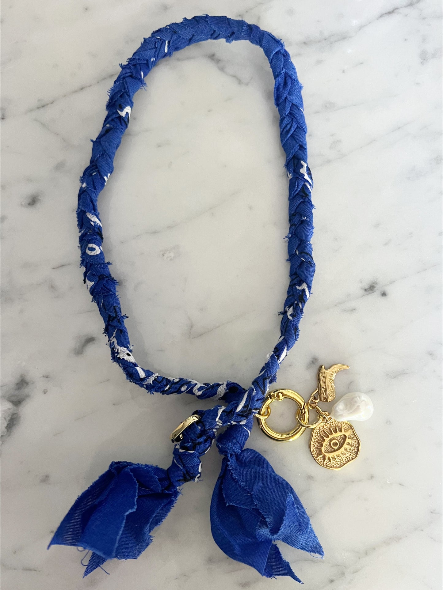 Indigo Bandana Necklace